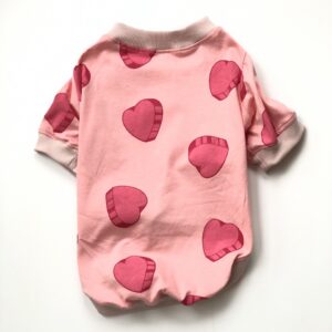 Pembe Kalp Desenli Penye Tshirt