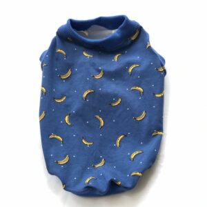 MAVİ MUZ DESEN KOLSUZ TSHIRT