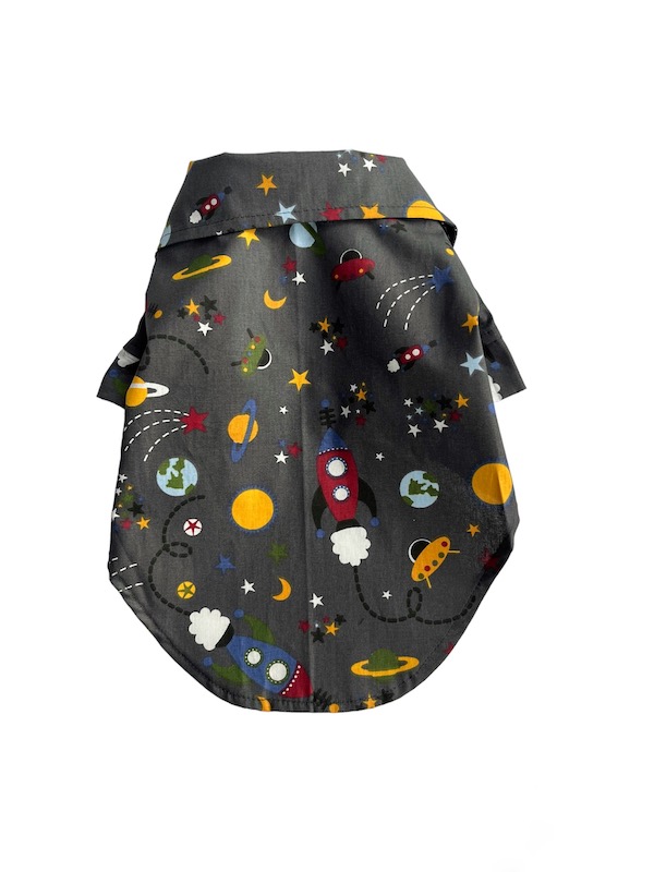 ANTRASİT UZAY TEMALI POPLİN GÖMLEK