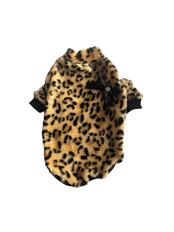 Leopar Yarım Balıkçı Polar Kedi Köpek Sweati
