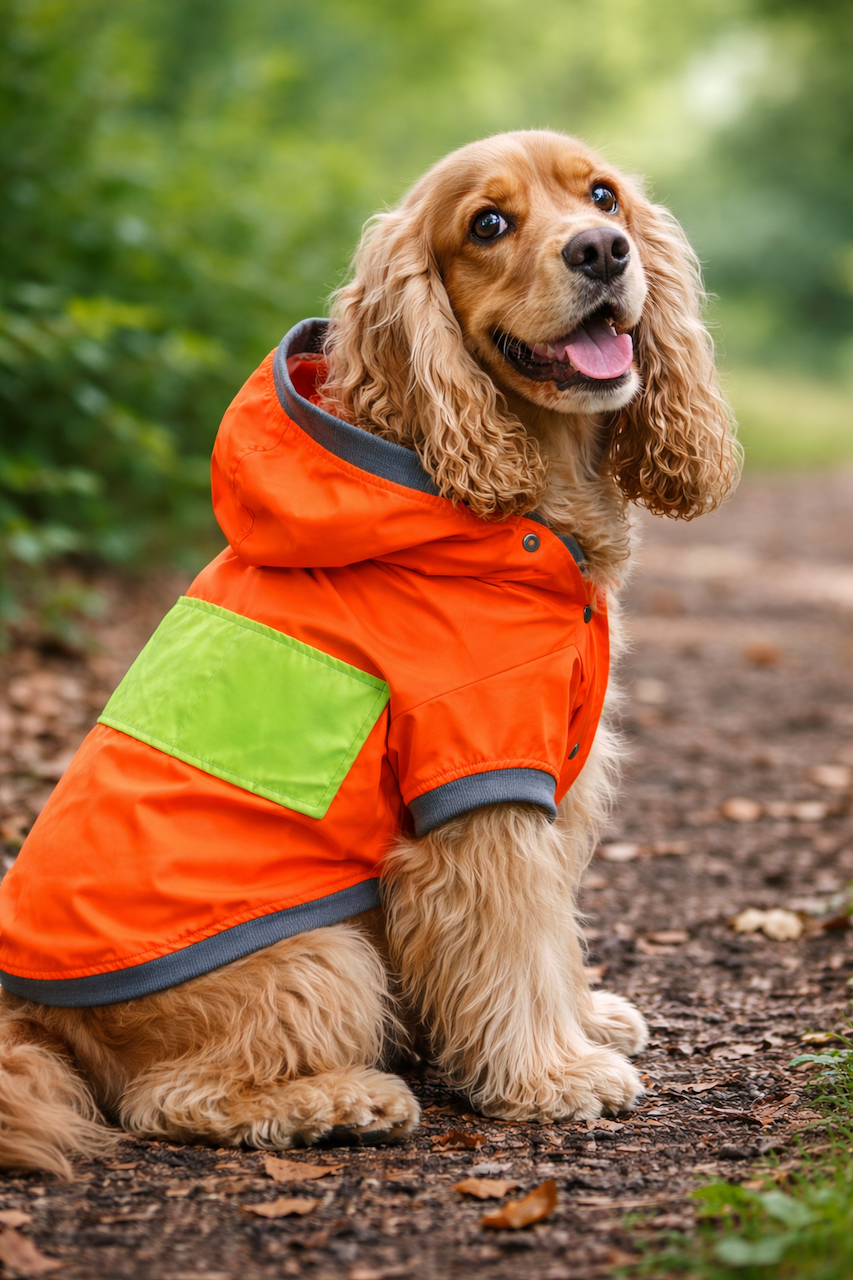 TURUNCU SU GEÇİRMEZ KÖPEK YAĞMURLUĞU